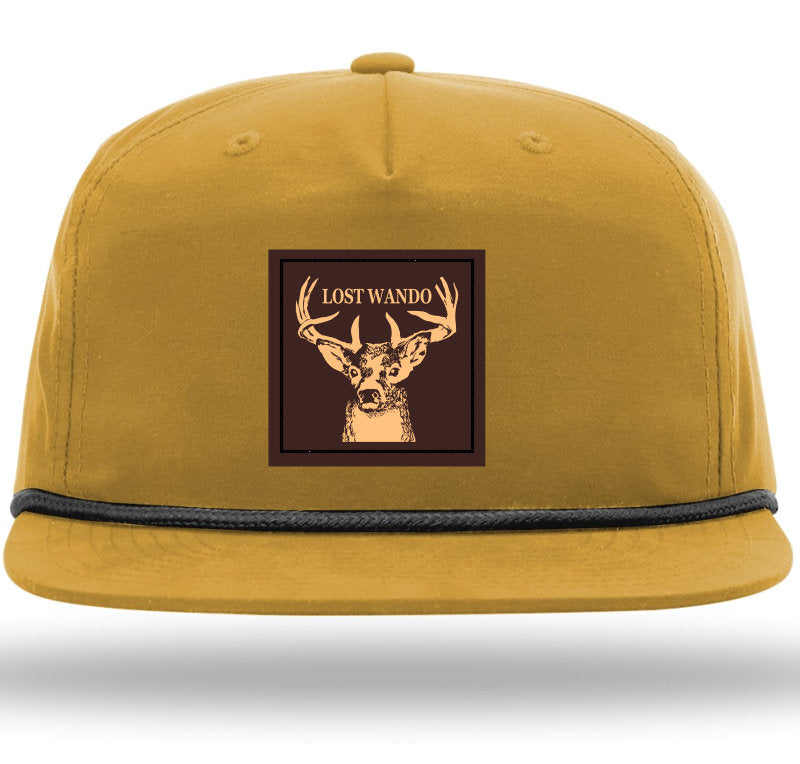 Buck Leather Patch -Biscuit with Black Rope 256 Umpqua Flat Bill Richardson Hat Lost Wando Outfitters