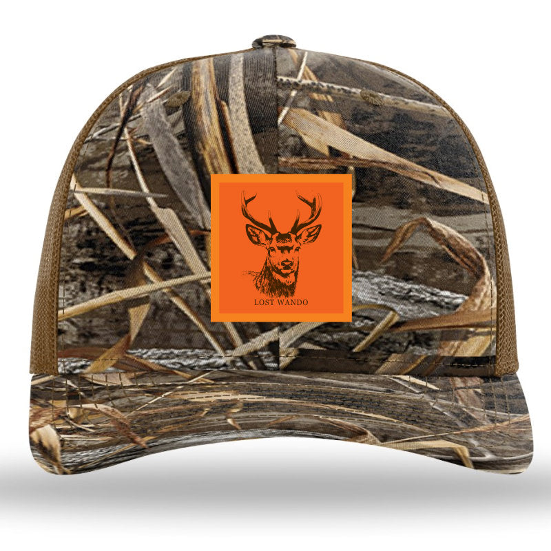Buck -Orange Woven Patch- Realtree Max7-Buck Richardson 112PFP Snapback Trucker Hat Lost Wando Outfitters