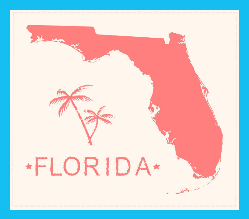 Florida Outline Pastel Color Patch Cyan-White Richardson Sports 112 Trucker Snapback Lost Wando Outfitters