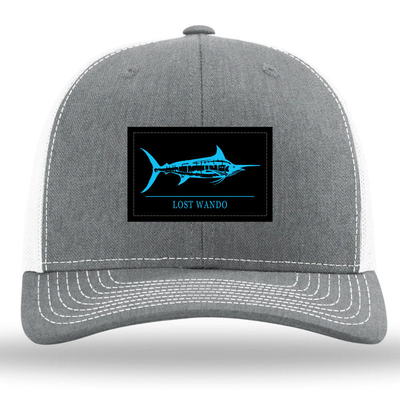 Marlin Woven Patch Heather Grey-White Richardson Sports 112 Trucker Snapback Lost Wando Outfitters