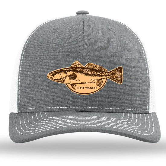 Speckled Trout Heather Grey-White Leather Patch Richardson Sports 112 Trucker Snapback Hat Lost Wando Outfitters