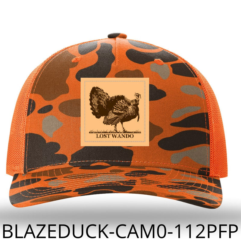 Turkey Leather Patch Blaze Duck Camo-Orange Richardson 112PFP Snapback