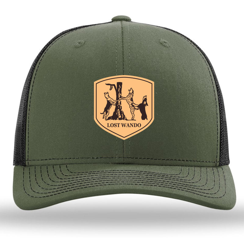Coon Dogs Leather Patch Loden-Black Richardson 112 Snapback Trucker Hat Lost Wando Outfitters - Lost Wando Outfitters
