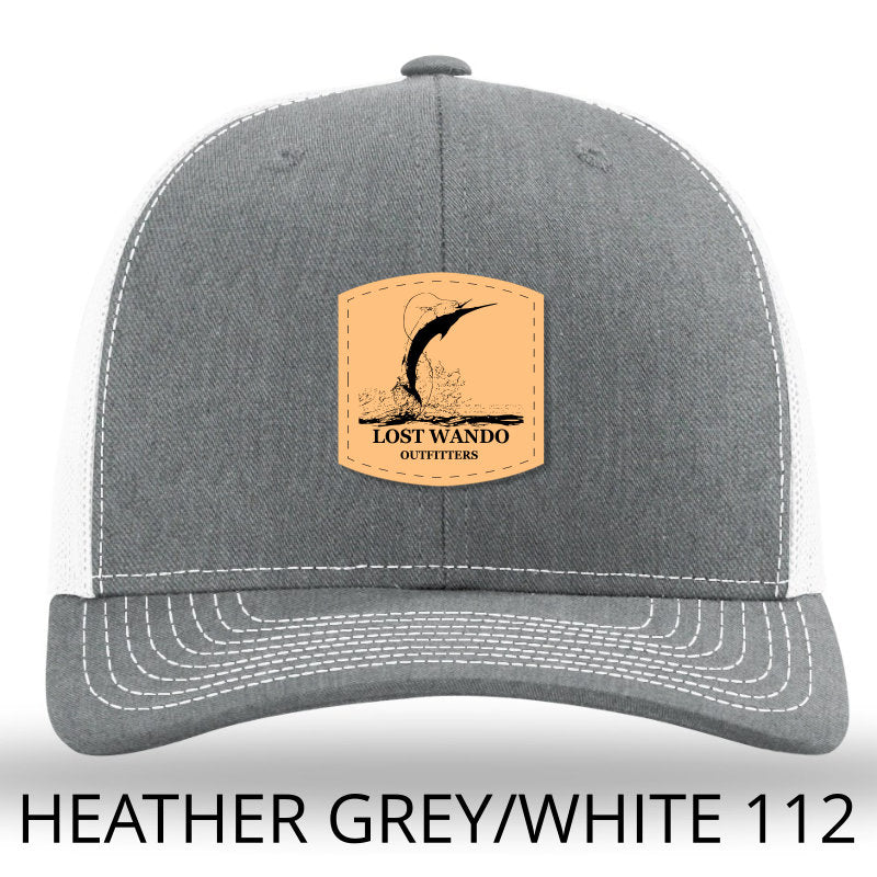 Air Marlin - Leather patch hat - Heather Grey-White Lost Wando Outfitters Richardson 112 - Lost Wando Outfitters