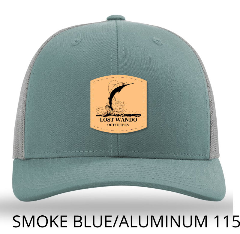 Air Marlin - Leather patch hat - Smoke Blue-Aluminum Lost Wando Outfitters Richardson 115 - Lost Wando Outfitters