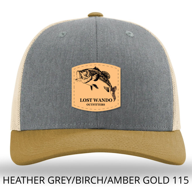 Bass Leather Patch Hat Heather Grey-Birch-Amber Lost Wando Outfitters - Richardson 115 - Lost Wando Outfitters