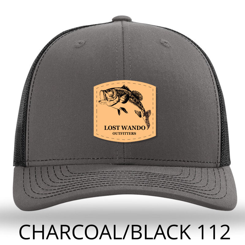 Bass Leather Patch Hat Charcoal-Black Lost Wando Outfitters - Richardson 112 - Lost Wando Outfitters