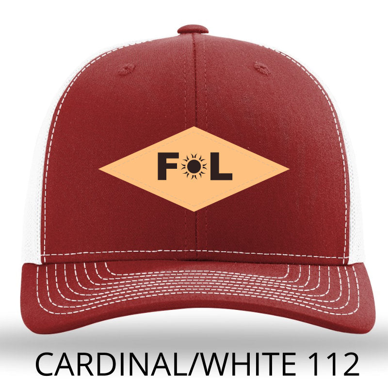 Florida Diamond Leather Patch Hat - Cardinal-White Richardson 112 - Lost Wando Outfitters