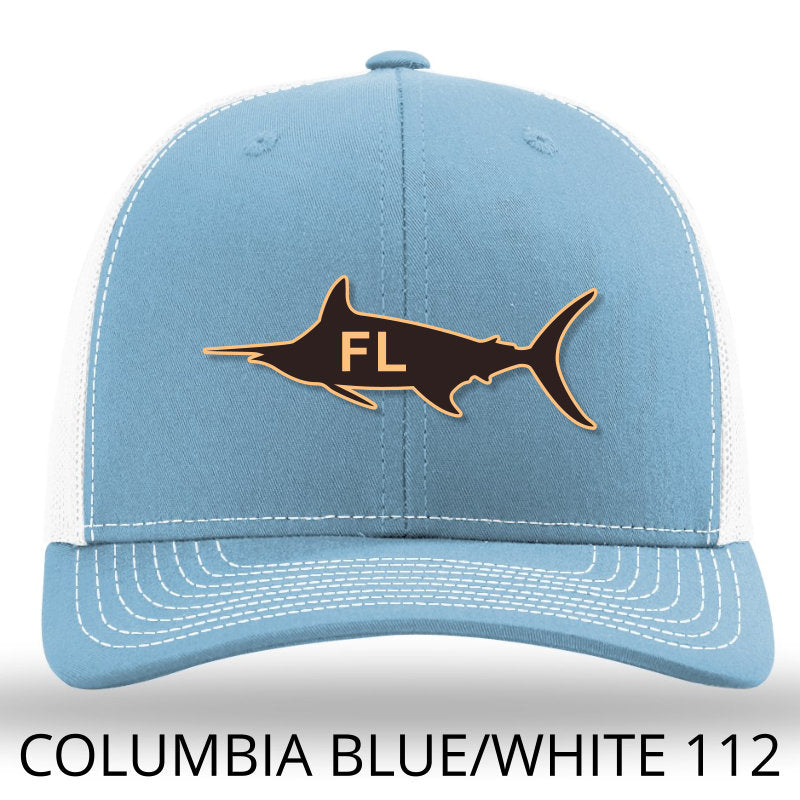 Florida Marlin Leather Patch Hat - Columbia Blue-White Richardson 112 - Lost Wando Outfitters