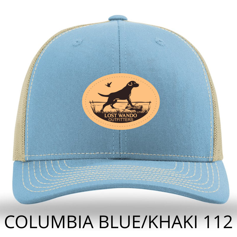 Marsh Lab Leather Patch Hat Columbia Blue-Khaki - Lost Wando Outfitters