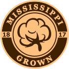 Mississippi Grown Cotton Leather Patch Hat-Red-White on Richardson 112 Lost Wando Outfitters - Lost Wando Outfitters