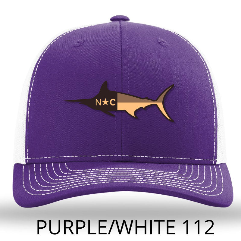 NC Marlin Leather Patch Hat - Purple-White Lost Wando Outfitters - Lost Wando Outfitters