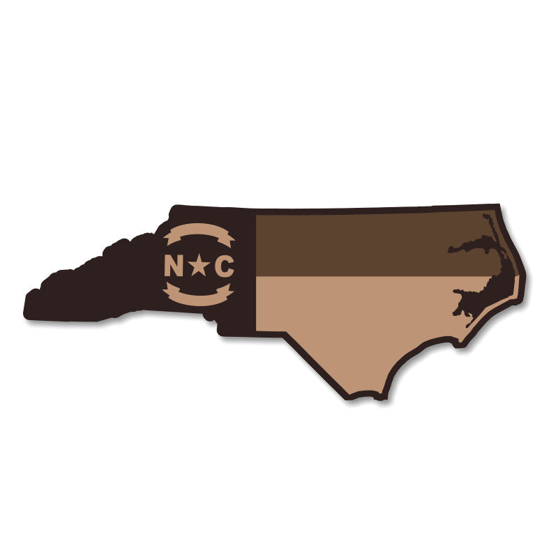 NC Outline Etched Leather  Charcoal Black - Lost Wando Outfitters