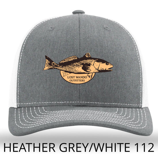 Red Drum Heather Grey-White Leather Patch Richardson 112 Hat Lost Wando Outfitters - Lost Wando Outfitters