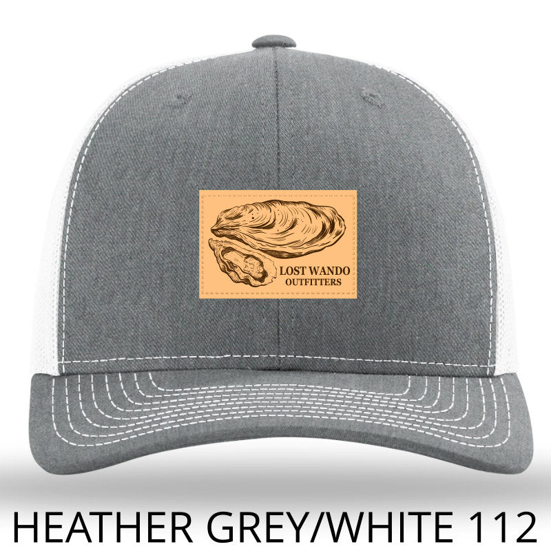 Oyster Leather Patch Hat Heather Grey-White Richardson 112  Lost Wando Outfitters - Lost Wando Outfitters