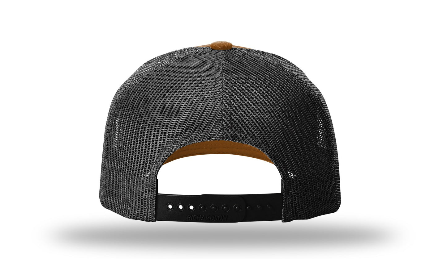 Turkey Leather Patch Caramel-Black Rope Richardson 112FPR Snapback Trucker Hat Lost Wando Outfitters