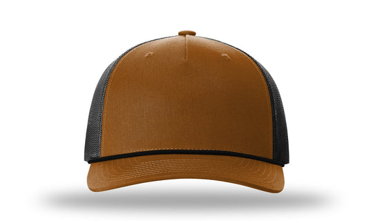 Turkey Leather Patch Caramel-Black Rope Richardson 112FPR Snapback Trucker Hat Lost Wando Outfitters