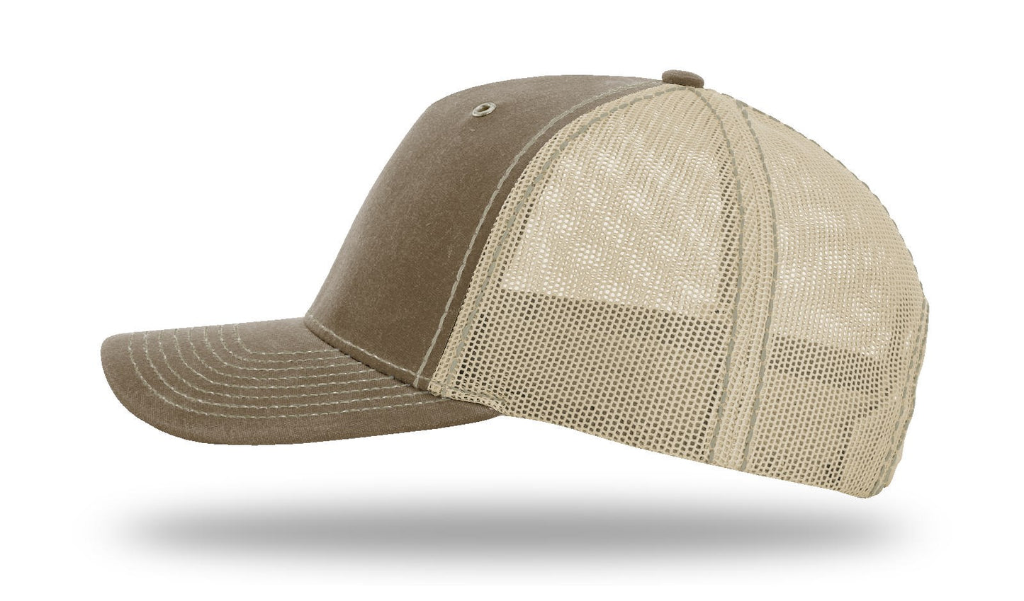 Bass Leather Patch Buck/Khaki Richardson 112WH Waxed Hawthorne Rugged Snapback Trucker Hat Lost Wando Outfitters