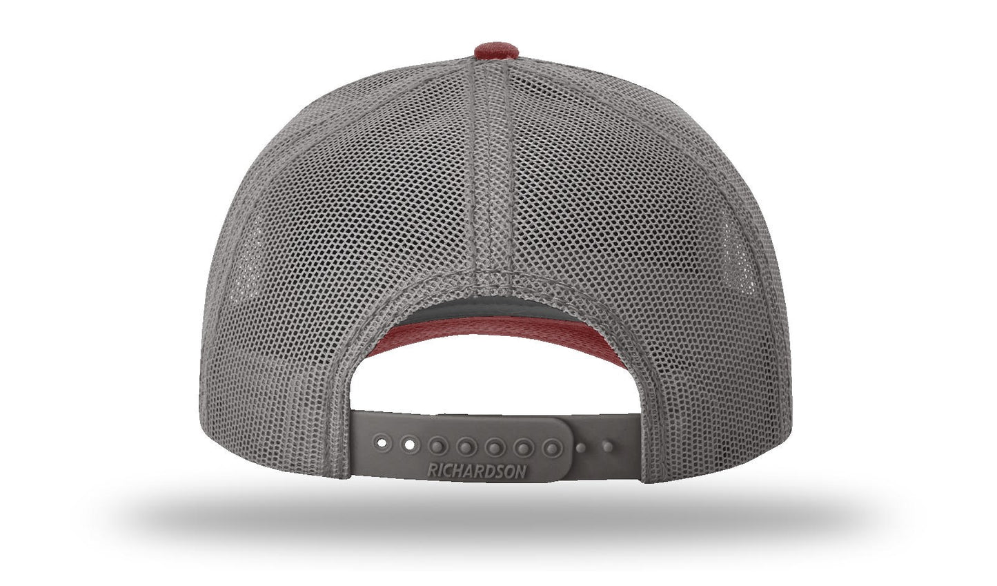 Pointer (GSP) Leather Patch Burnt Red/Charcoal Richardson 112WH Waxed Hawthorne Rugged Snapback Trucker Hat Lost Wando Outfitters