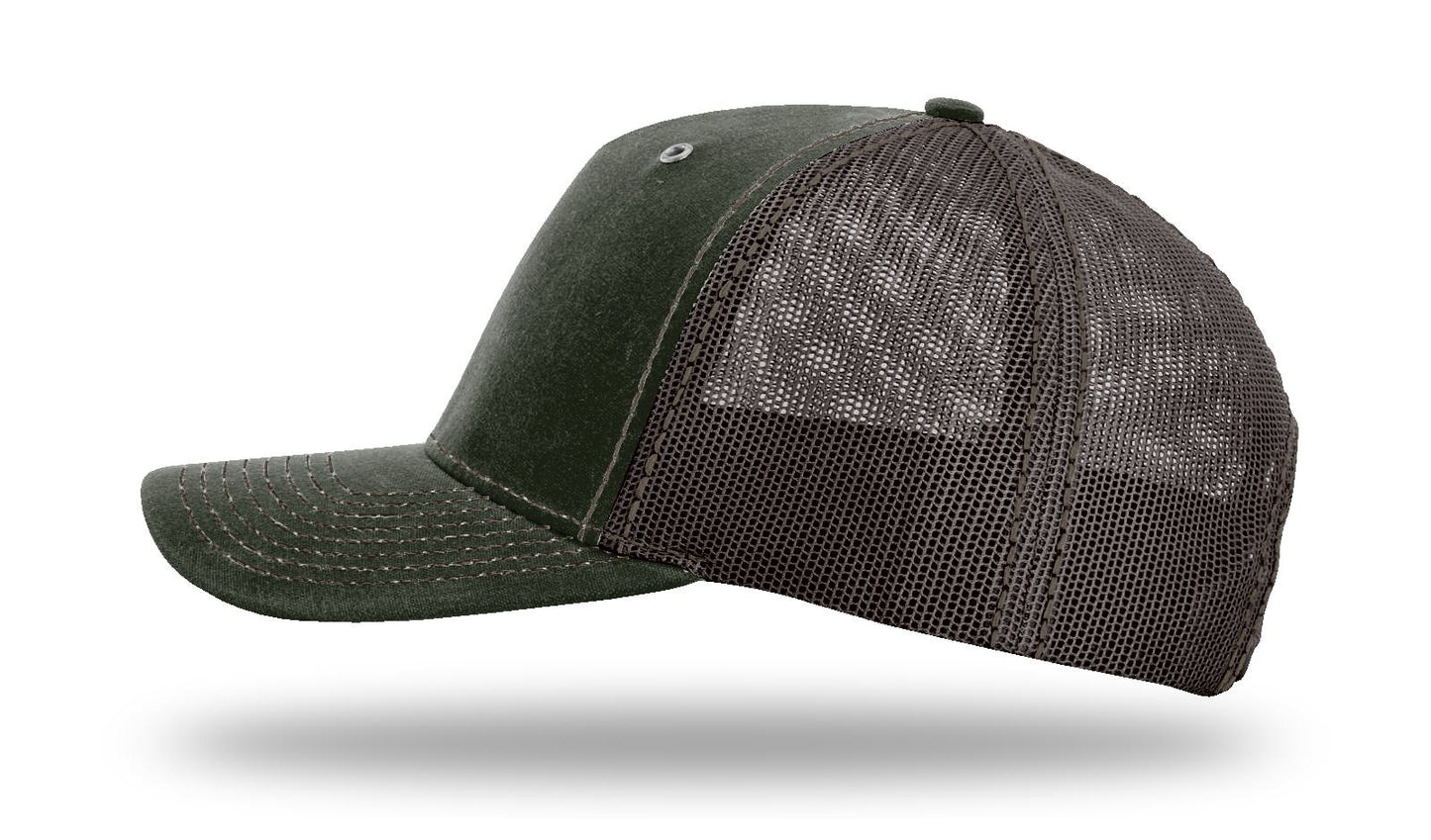 Mahi Color Patch Dark Olive/Coffee Richardson Sports 112WH Waxed Hawthorne Rugged Trucker Snapback Lost Wando Outfitters