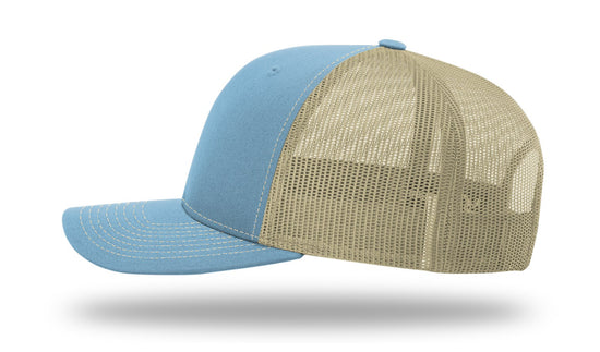 Bone Fish Leather Patch Columbia Blue-Khaki Richardson 112 Snapback Trucker Hat Lost Wando Outfitters