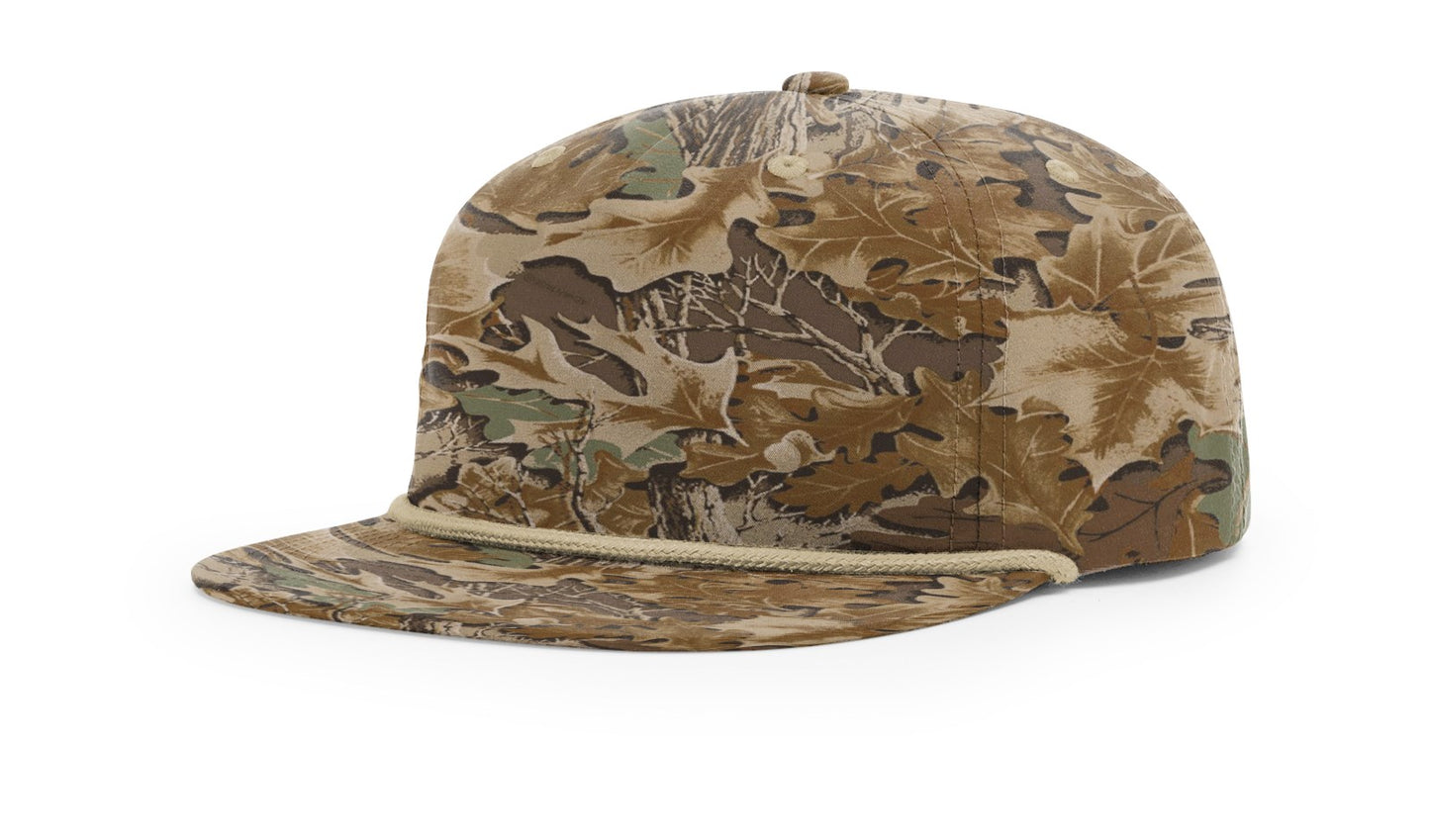 Trophy Buck Leather Patch -Realtree Advantage Camo with Khaki Braided Rope 256P Umpqua Flat Bill Richardson Hat Lost Wando Outfitters