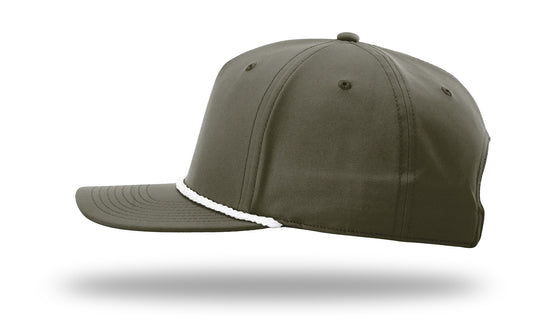 Buck Leather Patch -Dark Olive Rope Richardson 258R Trucker Snap-Back Hat Lost Wando Outfitters