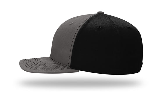 Bone Fish Leather Patch Charcoal-Black Richardson 312 Solid Twill Snapback Trucker Hat Lost Wando Outfitters