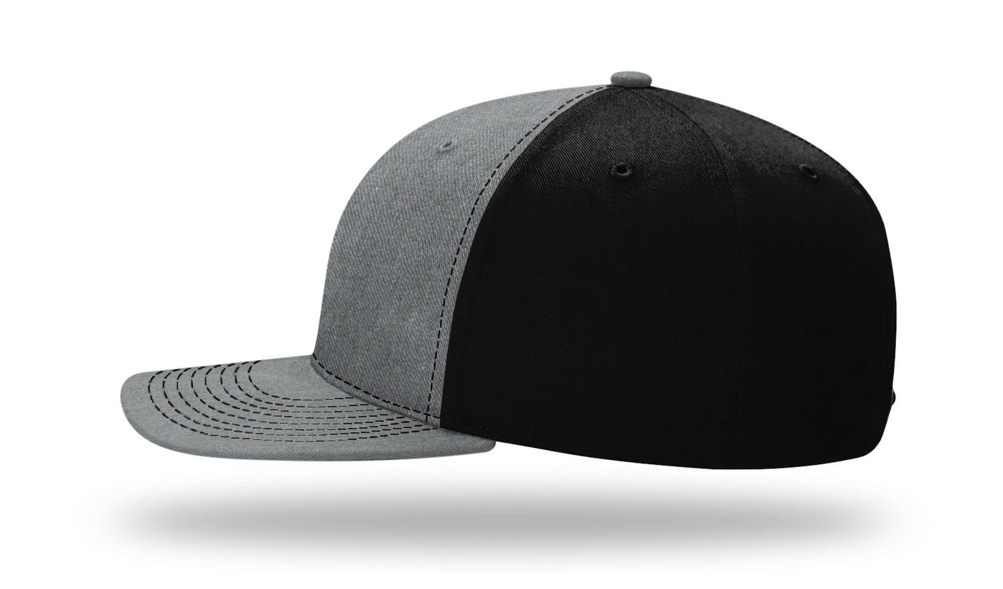 Bass Leather Patch -Heather Grey-Black Richardson 312 Solid Twill Trucker Hat Lost Wando Outfitters