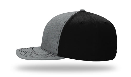 Bass Leather Patch -Heather Grey-Black Richardson 312 Solid Twill Trucker Hat Lost Wando Outfitters