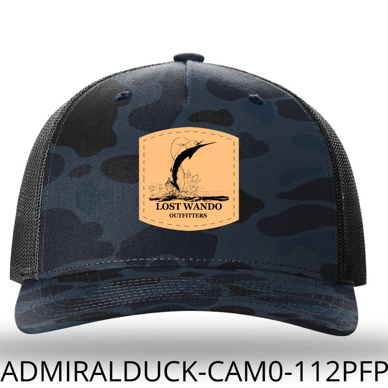 Air Marlin - Leather Patch Hat - Admiral Duck -Charcoal 112PFP Richardson Snapback Truck Lost Wando Outfitters