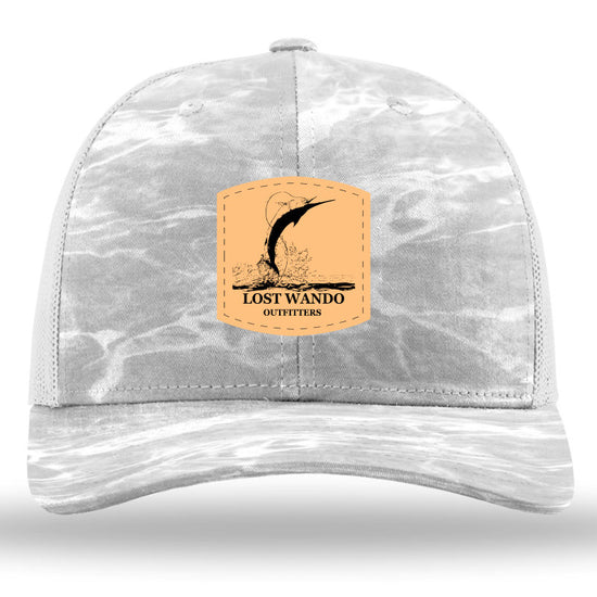 Air Marlin - Leather Patch Hat - Mossy Oak Elements Bonefish -Light Grey 112PFP Richardson Snapback Truck Lost Wando Outfitters