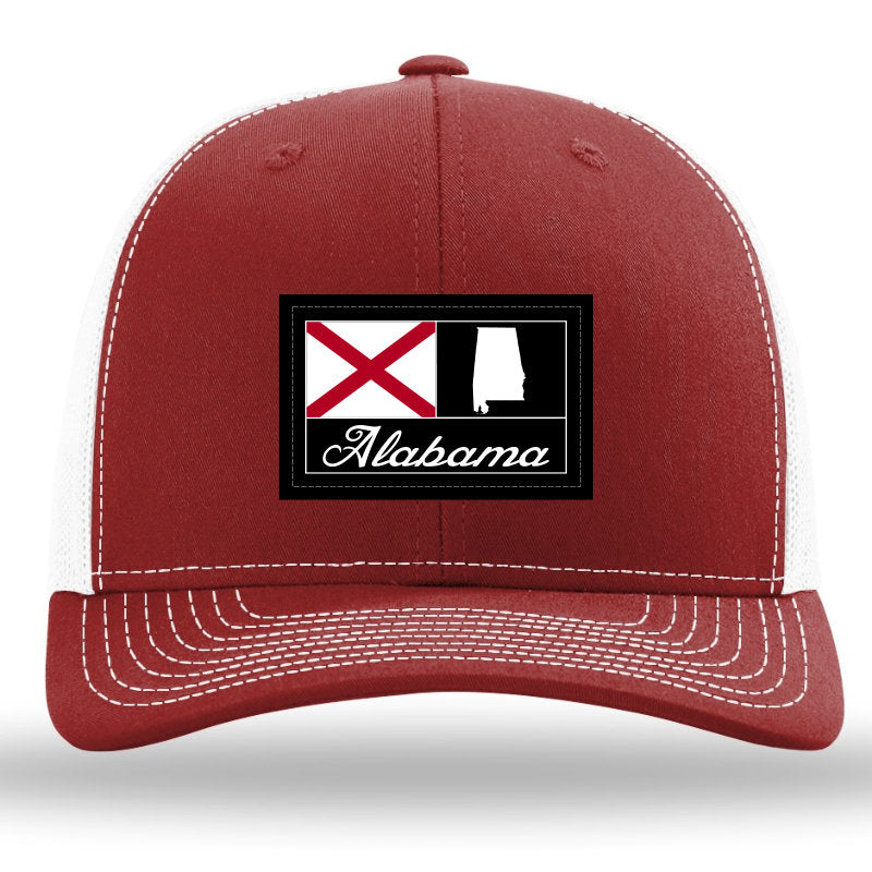 Alabama Woven Patch Cardinal/White Richardson 112 Snapback Trucker Hat- Lost Wando Outfitters