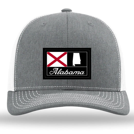 Alabama Woven Patch Heather Grey/White Richardson 112 Snapback Trucker Hat- Lost Wando Outfitters