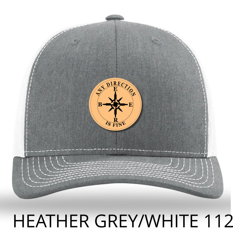 Any Direction-Beer Compass - Leather patch hat - Heather Grey-White Richardson 112 Lost Wando Outfitters