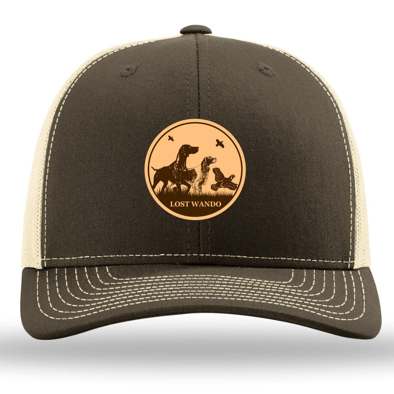 Bird Dogs Leather Patch Chocolate Chip-Birch Richardson 112FP Snapback Trucker Hat -Lost Wando Outfitters