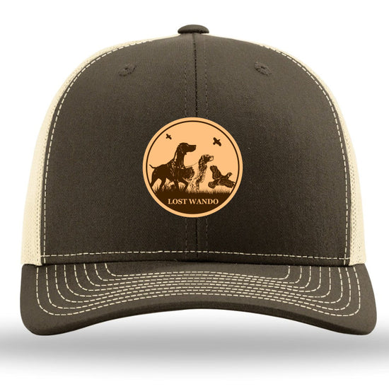 Bird Dogs Leather Patch Chocolate Chip-Birch Richardson 112FP Snapback Trucker Hat -Lost Wando Outfitters