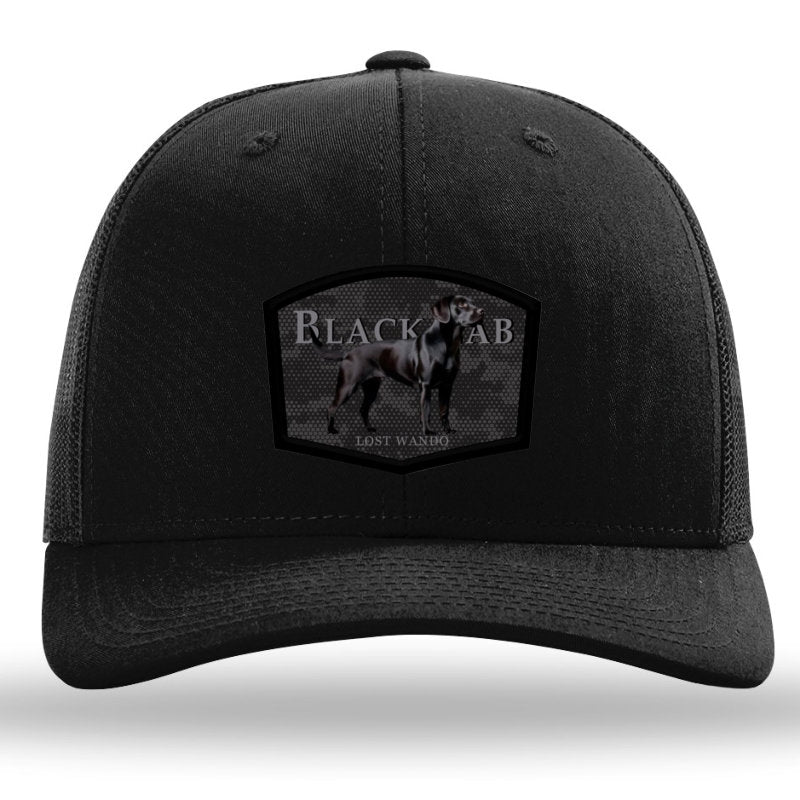 Black Lab Color Patch Black/Black Richardson 112 Snapback Trucker Hat Lost Wando Outfitters