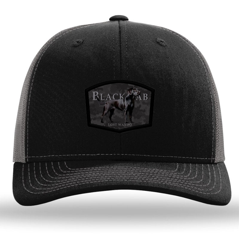 Black Lab Color Patch Black/Charcoal Richardson 112 Snapback Trucker Hat Lost Wando Outfitters