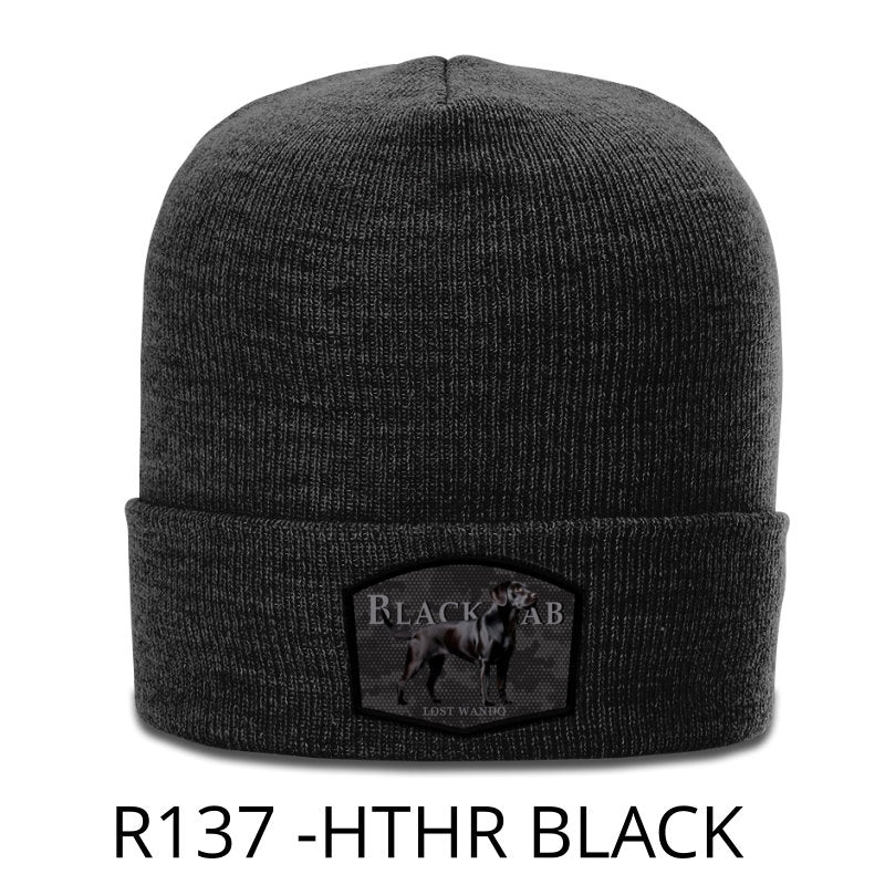 Black Lab Color Patch Beanie Heather Black Richardson R137 Acrylic Yarn Beanie Lost Wando Outfitters