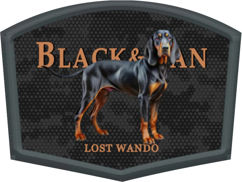 Black and Tan Hound Color Patch Black/Black Richardson 112 Snapback Trucker Hat Lost Wando Outfitters