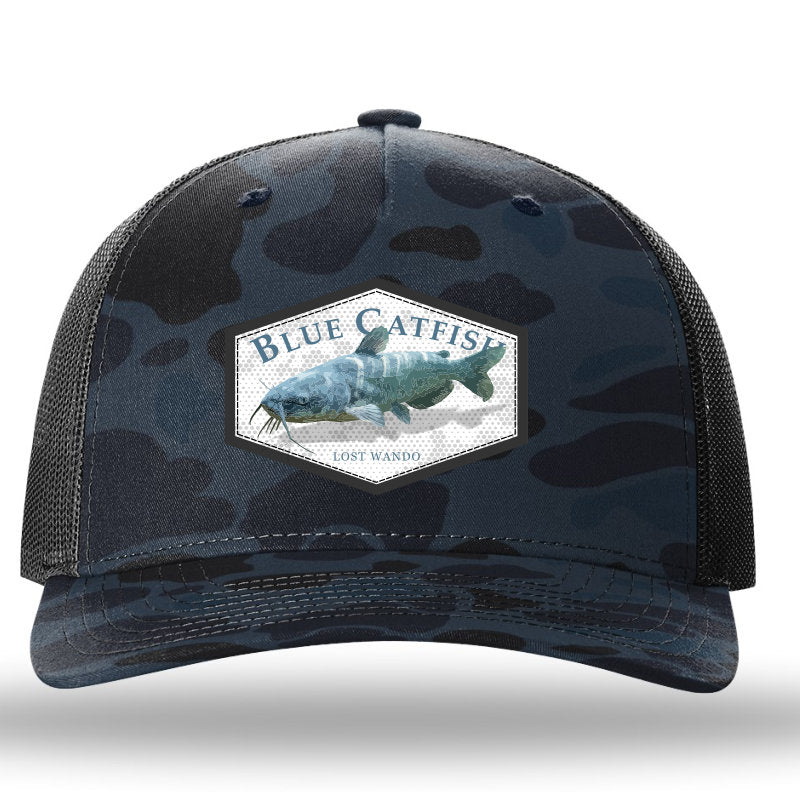 Blue Catfish Color Hat - Admiral Duck Camo/Charcoal Richardson Sports 112PFP Trucker Snapback Hat Lost Wando Outfitters - Lost Wando Outfitters