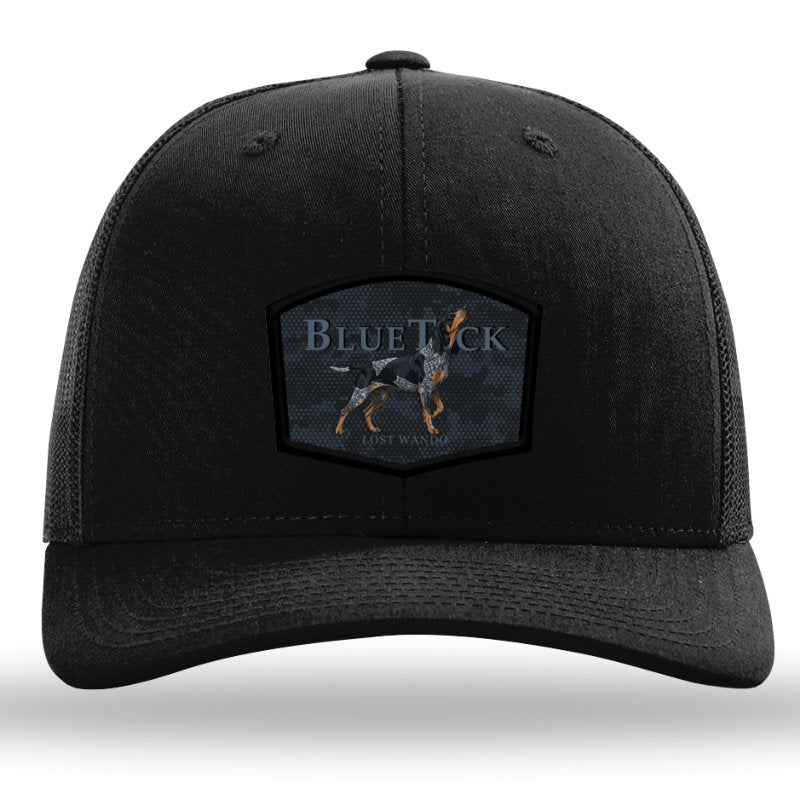 Bluetick Coonhound Color Patch Black/Black Richardson 112 Snapback Trucker Hat Lost Wando Outfitters - Lost Wando Outfitters