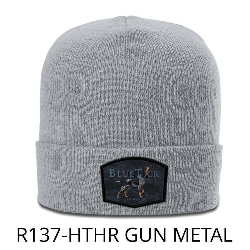 Bluetick Coonhound Color Patch Beanie Heather Gun Metal Richardson R137 Acrylic Yarn Beanie Lost Wando Outfitters