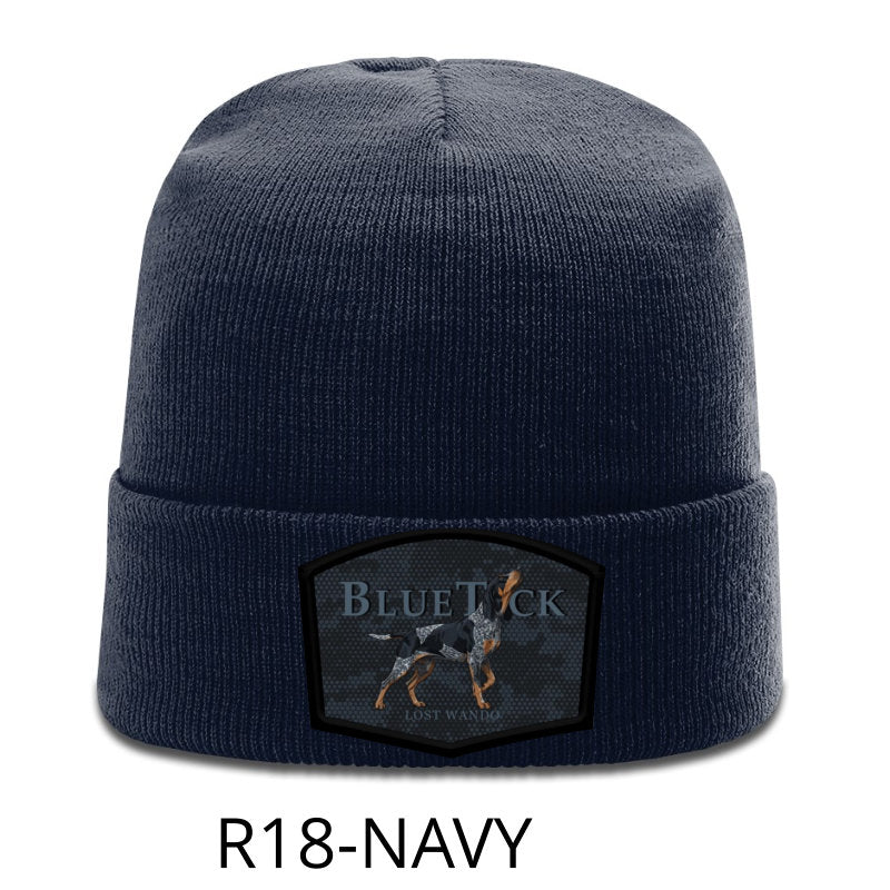 Bluetick Coonhound Color Patch Beanie Navy Richardson R18 Acrylic Yarn Beanie Lost Wando Outfitters