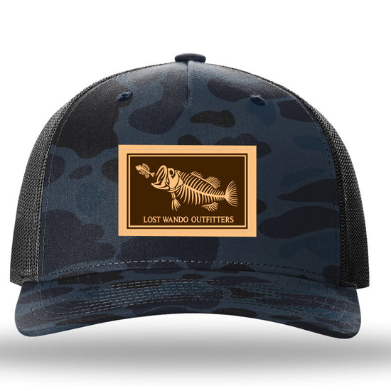 Bone Fish Leather Patch Admiral Duck - Charcoal Richardson 112PFP Snapback Trucker Hat Lost Wando Outfitters