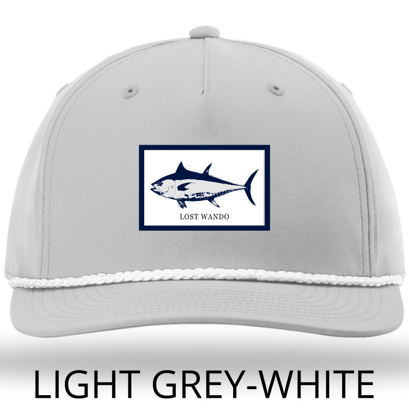 Tuna Woven Patch -Light Grey with White Rope Richardson 258R Trucker Snap-Back Hat Lost Wando Outfitters