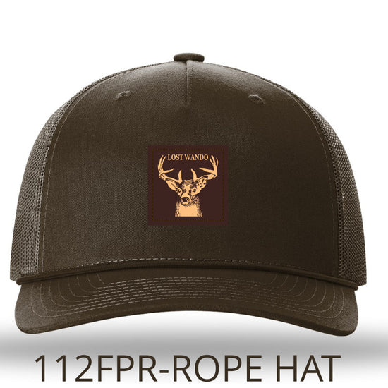 Buck Leather Patch -Brown-Brown Rope Richardson 112FPR Trucker Snap-Back Hat Lost Wando Outfitters