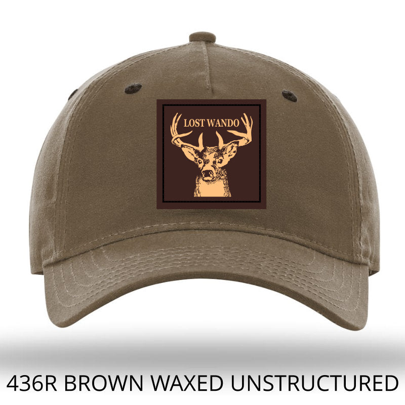 Buck Leather Patch -Brown-Waxed Cotton Richardson 436 Unstructured Santiam Hat Lost Wando Outfitters