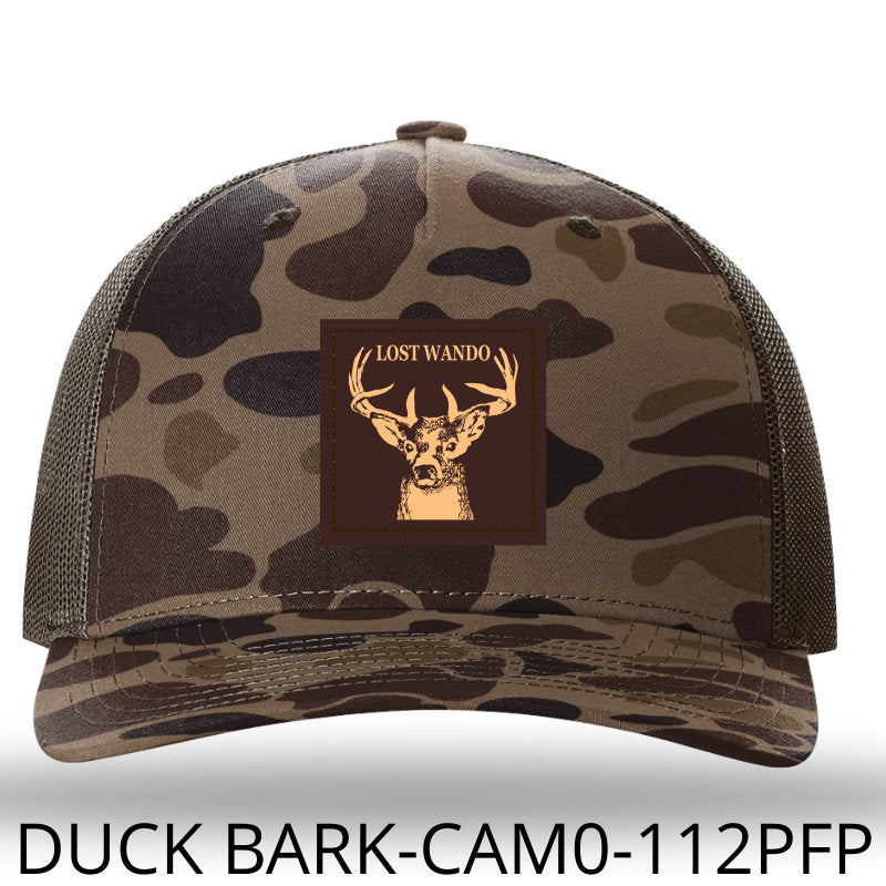 Buck Bark Duck-Brown Camo Leather Patch Hat Lost Wando Outfitters Richardson 112PFP